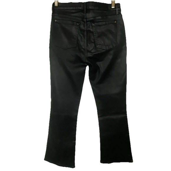 7 Seven For All Mankind Black Women's Jeans Size 30 Flare Low Rise Leather READ - Picture 3 of 14